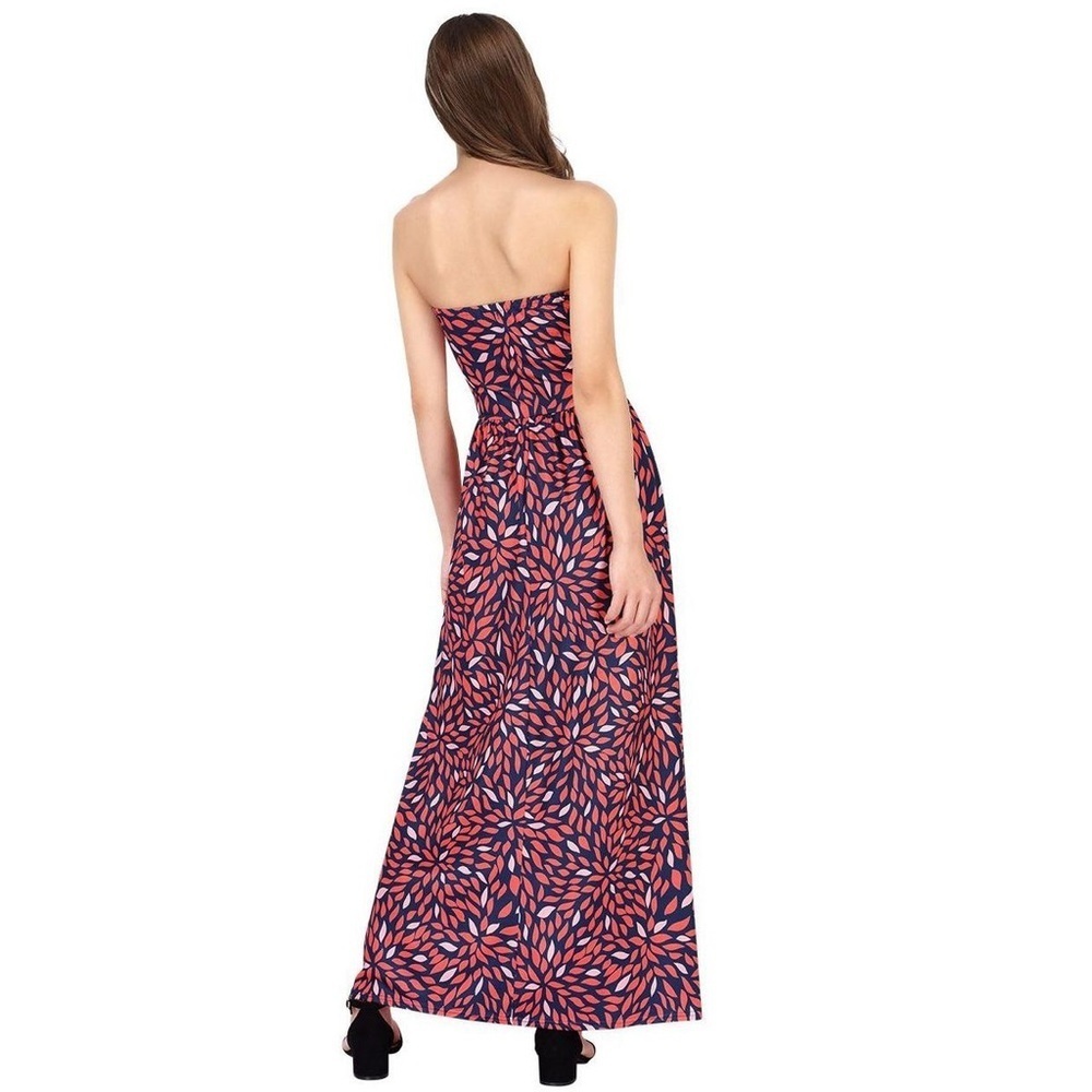❤️ CLEARLOVE Women Strapless Casual Loose Ruched Maxi Dress with Pockets Size S - Picture 3 of 6